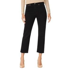 Levi’s Premium Wedgie Jeans Size 29 Black Straight Leg Cropped Button Fly